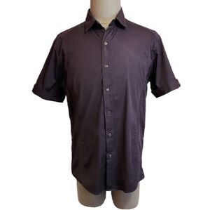 7 Diamonds Navy Short Sleeve Dress Shirt XL